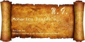 Moharics Izaiás névjegykártya